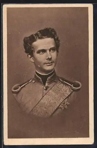 AK Ludwig II., als junger Mann in Uniform