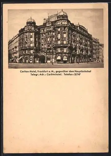 AK Frankfurt /Main, Carlton-Hotel