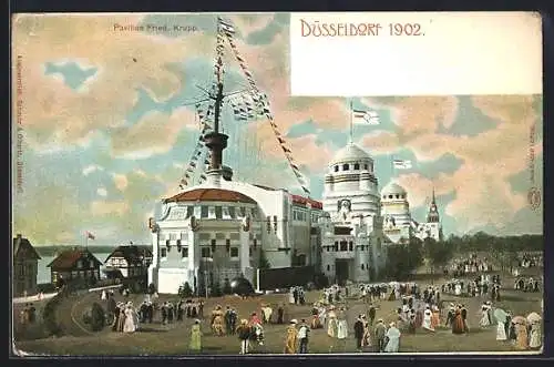 AK Düsseldorf, Düsseldorfer Ausstellung 1902, Pavillon Friedrich Krupp