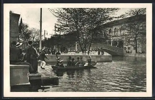 AK Wien, Österr. Adria Ausstellung 1913, Hafenpartie mit Rektorenpalast