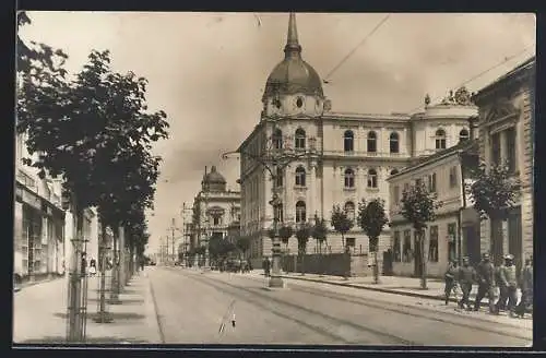 AK Belgrad, Hauptstrasse mt prächtigen Gebäuden