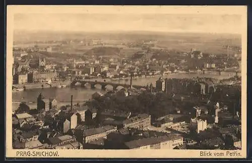 AK Prag / Praha, Smichov, Blick vom Petrin