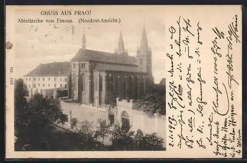 AK Prag / Praha, Abteikirche von Emaus