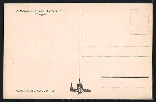 Künstler-AK Prag / Praha, Tyrsuv dum