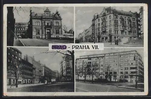 AK Prag / Praha, Holesovice, Strassenpartien mit Restaurant und Geschäften