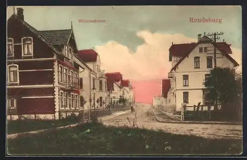 AK Rendsburg, Blick in die Wilhelmstrasse