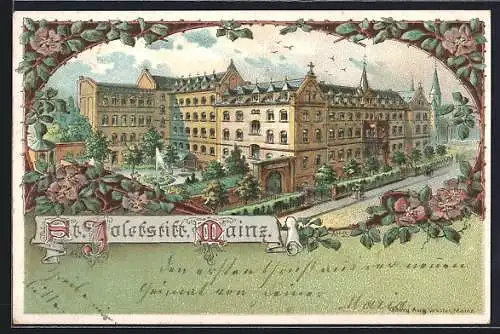 Lithographie Mainz, Blick auf das St. Josefstift