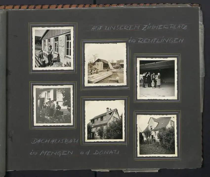 Fotoalbum mit 213 Fotografien, Ansicht Reutlingen, Zimmermann Firma Eggers, Bau Konsum Lagerhaus, Kirche in Hausen 10