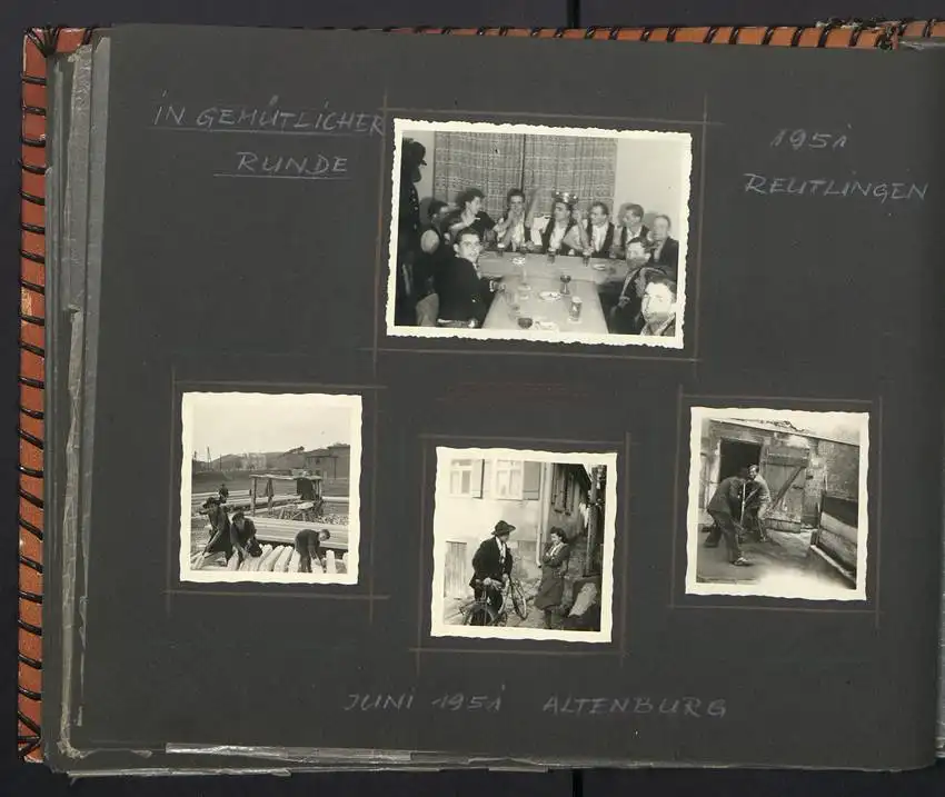 Fotoalbum mit 213 Fotografien, Ansicht Reutlingen, Zimmermann Firma Eggers, Bau Konsum Lagerhaus, Kirche in Hausen 13