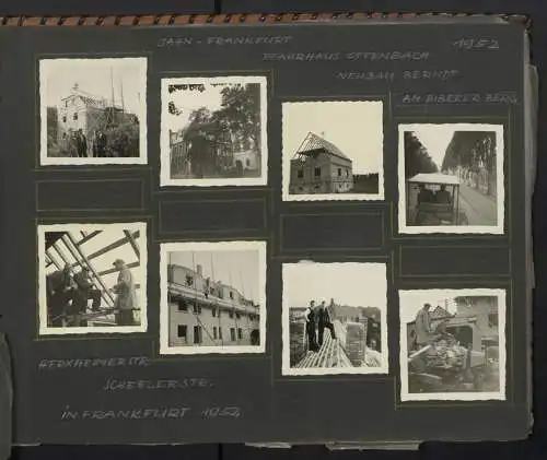 Fotoalbum mit 213 Fotografien, Ansicht Reutlingen, Zimmermann Firma Eggers, Bau Konsum Lagerhaus, Kirche in Hausen