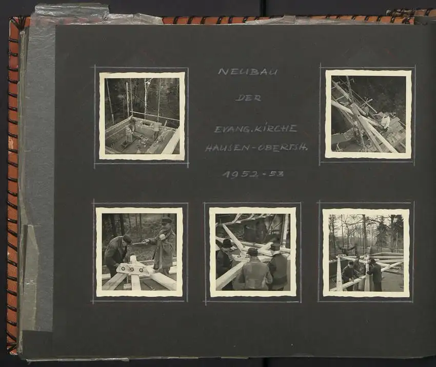 Fotoalbum mit 213 Fotografien, Ansicht Reutlingen, Zimmermann Firma Eggers, Bau Konsum Lagerhaus, Kirche in Hausen 17