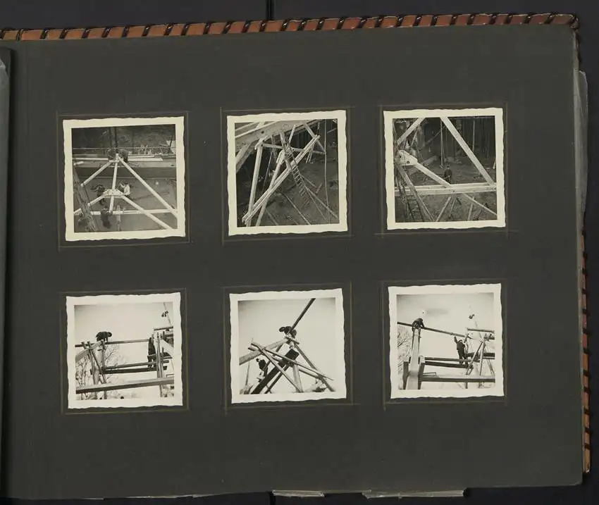 Fotoalbum mit 213 Fotografien, Ansicht Reutlingen, Zimmermann Firma Eggers, Bau Konsum Lagerhaus, Kirche in Hausen 18