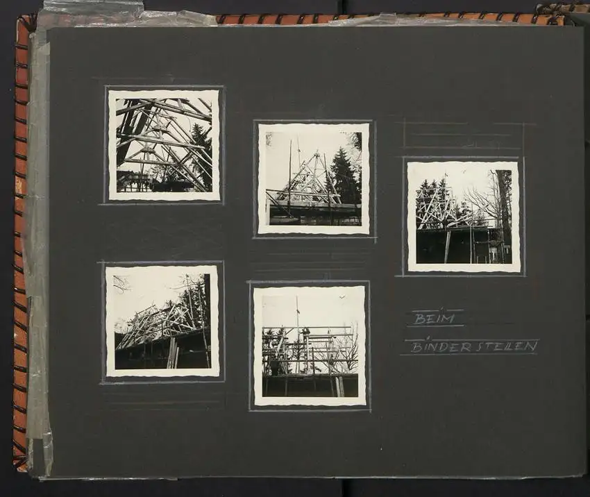 Fotoalbum mit 213 Fotografien, Ansicht Reutlingen, Zimmermann Firma Eggers, Bau Konsum Lagerhaus, Kirche in Hausen 19