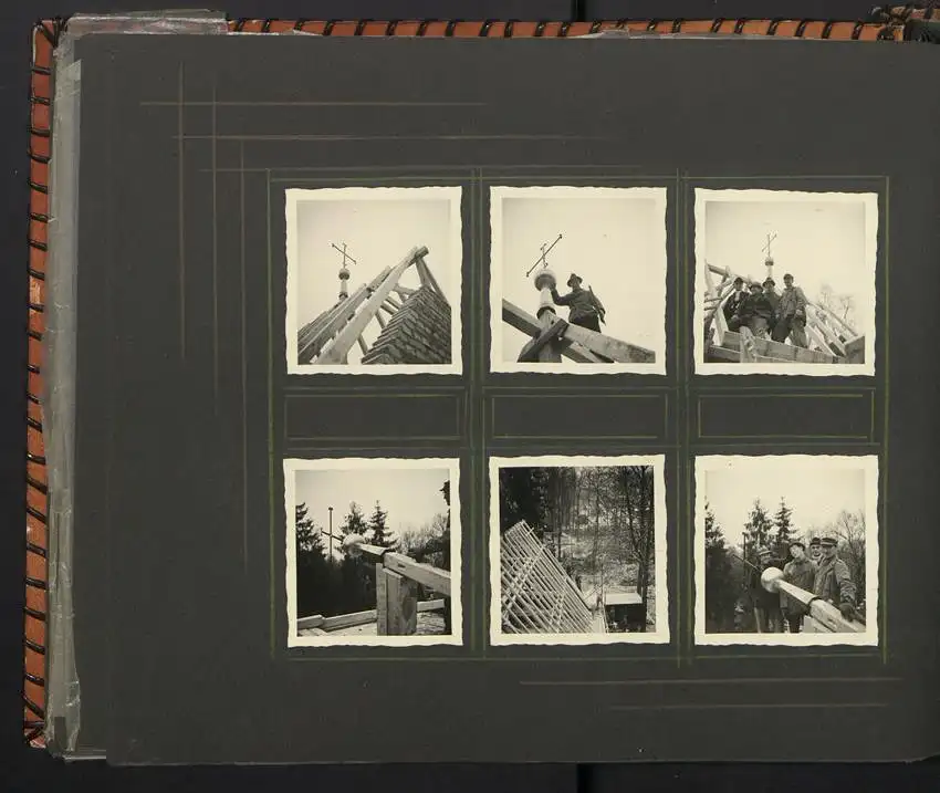 Fotoalbum mit 213 Fotografien, Ansicht Reutlingen, Zimmermann Firma Eggers, Bau Konsum Lagerhaus, Kirche in Hausen 21