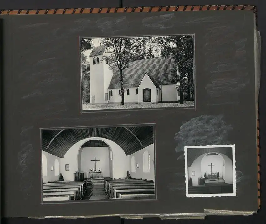 Fotoalbum mit 213 Fotografien, Ansicht Reutlingen, Zimmermann Firma Eggers, Bau Konsum Lagerhaus, Kirche in Hausen 22