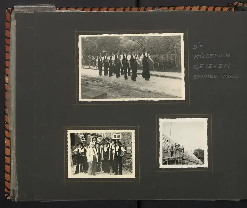 Fotoalbum mit 213 Fotografien, Ansicht Reutlingen, Zimmermann Firma Eggers, Bau Konsum Lagerhaus, Kirche in Hausen 23