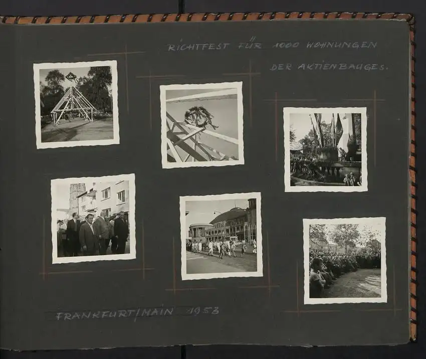 Fotoalbum mit 213 Fotografien, Ansicht Reutlingen, Zimmermann Firma Eggers, Bau Konsum Lagerhaus, Kirche in Hausen 26