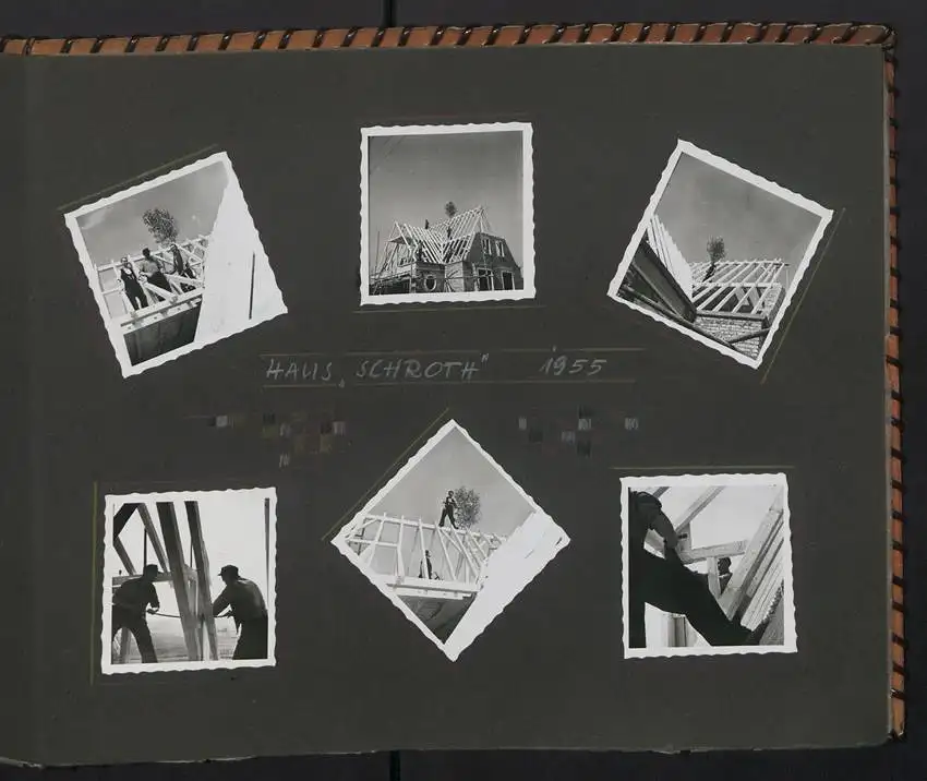 Fotoalbum mit 213 Fotografien, Ansicht Reutlingen, Zimmermann Firma Eggers, Bau Konsum Lagerhaus, Kirche in Hausen 28