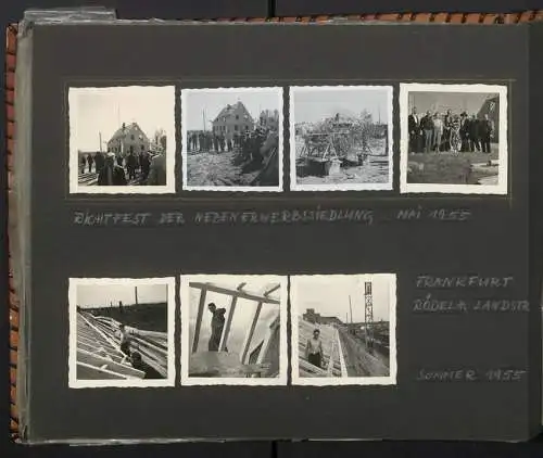 Fotoalbum mit 213 Fotografien, Ansicht Reutlingen, Zimmermann Firma Eggers, Bau Konsum Lagerhaus, Kirche in Hausen