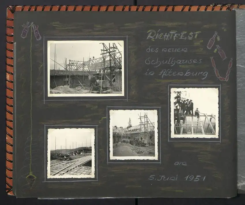 Fotoalbum mit 213 Fotografien, Ansicht Reutlingen, Zimmermann Firma Eggers, Bau Konsum Lagerhaus, Kirche in Hausen 3