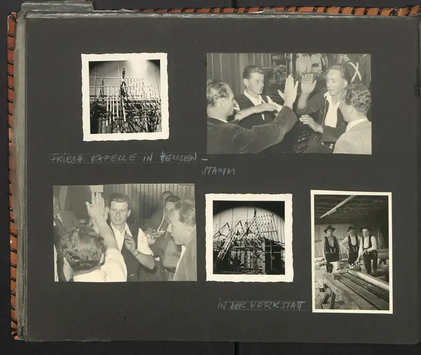 Fotoalbum mit 213 Fotografien, Ansicht Reutlingen, Zimmermann Firma Eggers, Bau Konsum Lagerhaus, Kirche in Hausen 31