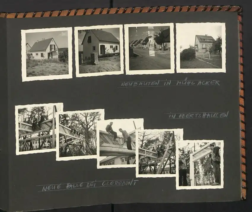 Fotoalbum mit 213 Fotografien, Ansicht Reutlingen, Zimmermann Firma Eggers, Bau Konsum Lagerhaus, Kirche in Hausen 32