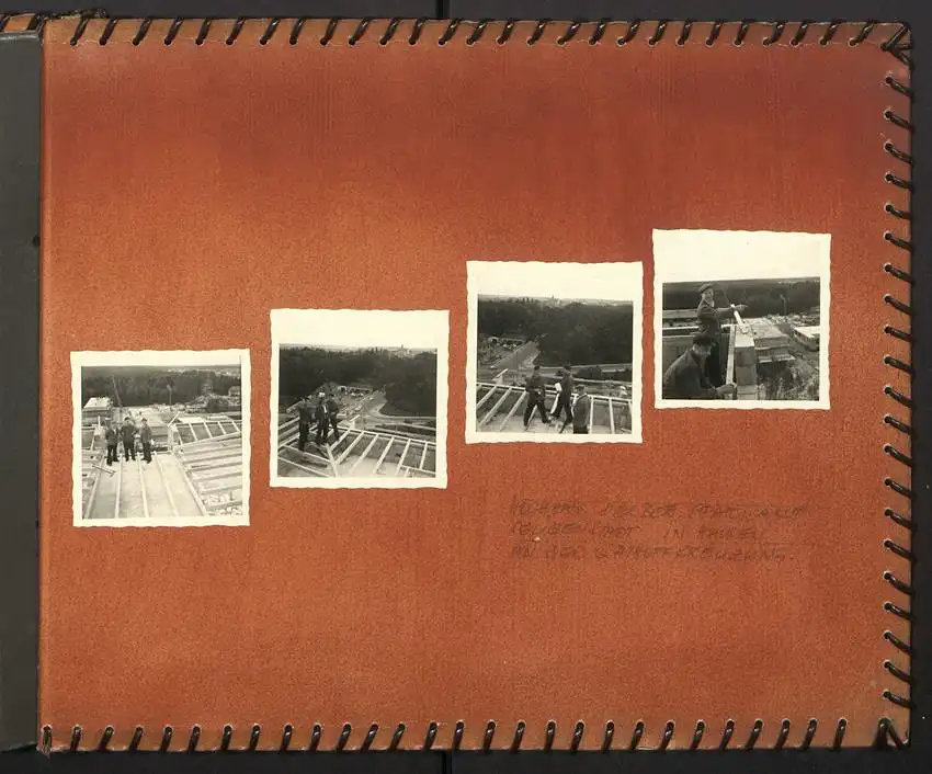 Fotoalbum mit 213 Fotografien, Ansicht Reutlingen, Zimmermann Firma Eggers, Bau Konsum Lagerhaus, Kirche in Hausen 36