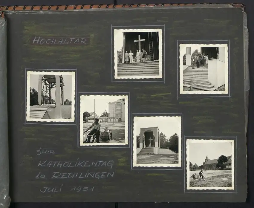 Fotoalbum mit 213 Fotografien, Ansicht Reutlingen, Zimmermann Firma Eggers, Bau Konsum Lagerhaus, Kirche in Hausen 6