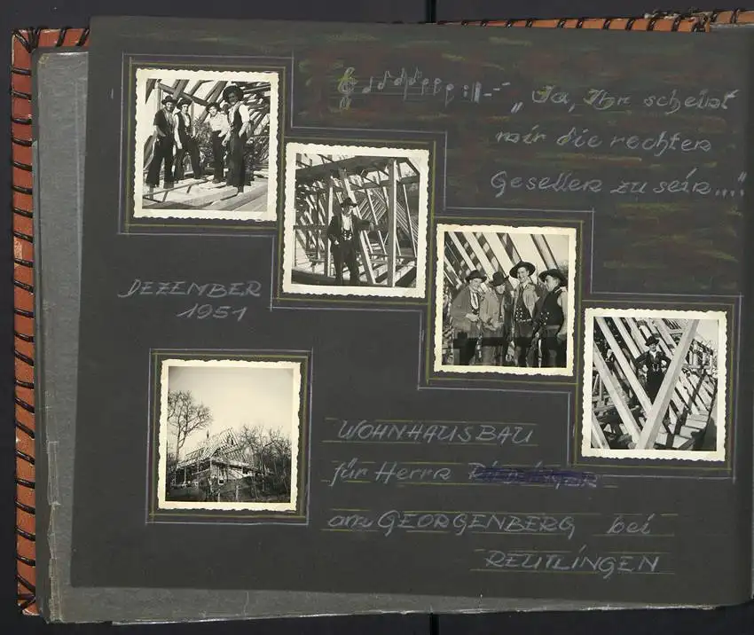 Fotoalbum mit 213 Fotografien, Ansicht Reutlingen, Zimmermann Firma Eggers, Bau Konsum Lagerhaus, Kirche in Hausen 7