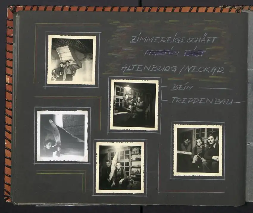 Fotoalbum mit 213 Fotografien, Ansicht Reutlingen, Zimmermann Firma Eggers, Bau Konsum Lagerhaus, Kirche in Hausen 9