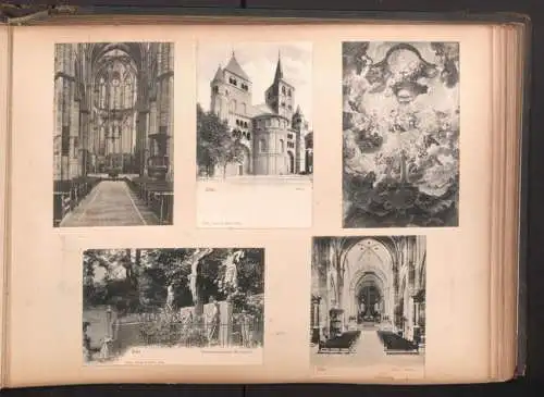 Fotoalbum 28 Fotografien und 192 Ansichtskarten, Kirchen in Trier, Köln, Bonn, Worms, Nürnberg, Lübeck, Fritzlar Bamberg