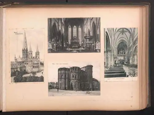 Fotoalbum 28 Fotografien und 192 Ansichtskarten, Kirchen in Trier, Köln, Bonn, Worms, Nürnberg, Lübeck, Fritzlar Bamberg