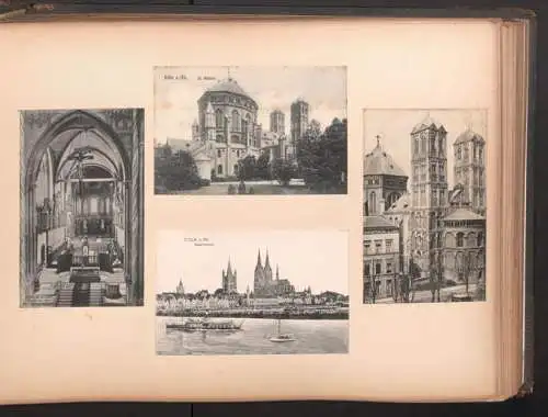 Fotoalbum 28 Fotografien und 192 Ansichtskarten, Kirchen in Trier, Köln, Bonn, Worms, Nürnberg, Lübeck, Fritzlar Bamberg