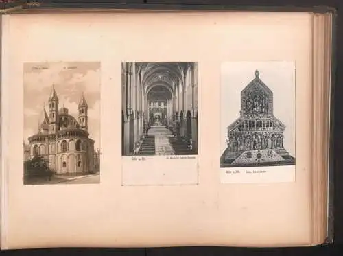 Fotoalbum 28 Fotografien und 192 Ansichtskarten, Kirchen in Trier, Köln, Bonn, Worms, Nürnberg, Lübeck, Fritzlar Bamberg