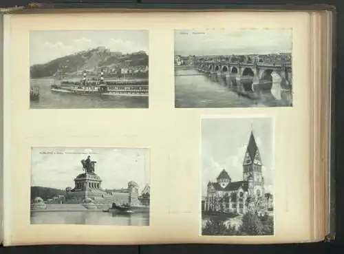 Fotoalbum 28 Fotografien und 192 Ansichtskarten, Kirchen in Trier, Köln, Bonn, Worms, Nürnberg, Lübeck, Fritzlar Bamberg