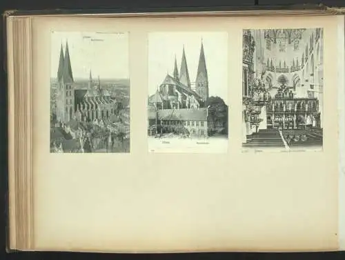 Fotoalbum 28 Fotografien und 192 Ansichtskarten, Kirchen in Trier, Köln, Bonn, Worms, Nürnberg, Lübeck, Fritzlar Bamberg