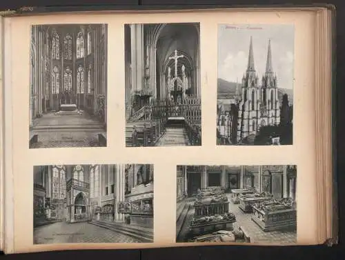 Fotoalbum 28 Fotografien und 192 Ansichtskarten, Kirchen in Trier, Köln, Bonn, Worms, Nürnberg, Lübeck, Fritzlar Bamberg