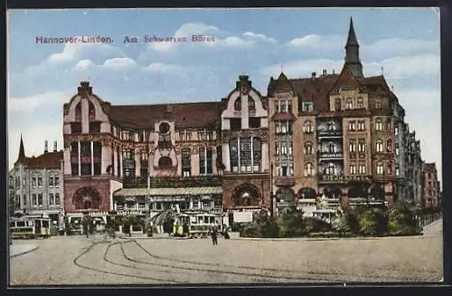 AK Hannover-Linden, Am Schwarzen Bären, Strassenbahn