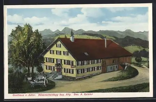 AK Böserscheidegg /bay. Allg., Gasthaus zum Adler, Bes. A. Spieler