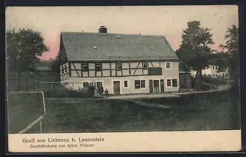 AK Liebenau b. Lauenstein, Geschäftshaus von Albin Pinkert