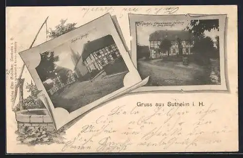 AK Northeim-Sudheim, Gasthof von Georg Seelmeyer, Schule und Kirche