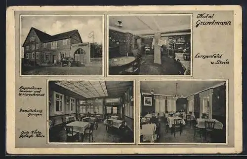 AK Lengenfeld / Stein, Hotel Grundmann, Aussenansicht und Innenansicht