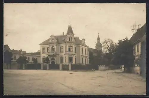 Foto-AK Liebertwolkwitz, Markt Ecke Kirchstrasse