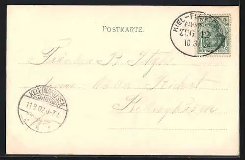 AK Rieseby, Bahnhofs-Hotel Heinrich Köhn, Aussenansicht