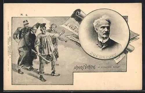 AK Affaire Dreyfus, Porträt von Rochefort