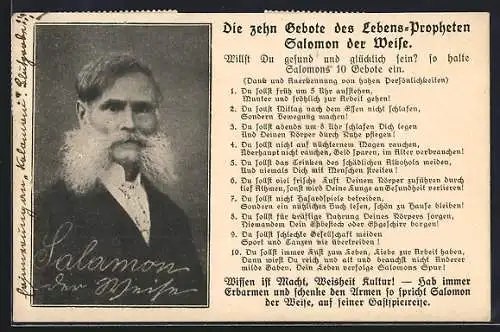 AK Die zehn Gebote des Lebens-Propheten Salomon der Weise