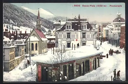 AK Davos, Davos-Platz und Promenade