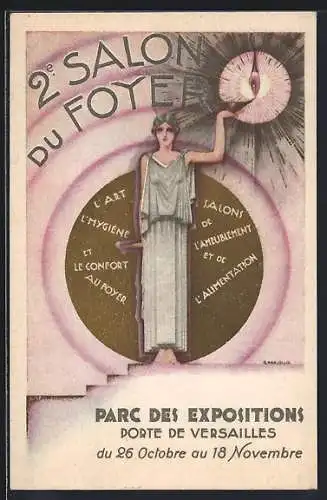 Künstler-AK Paris, Parc des Expositions, Porte de Versailles 1928, 2e Salon du Foyer