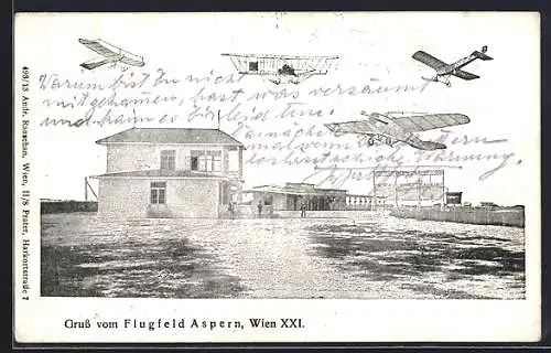 AK Wien, Flugfeld Aspern, Flugzeuge