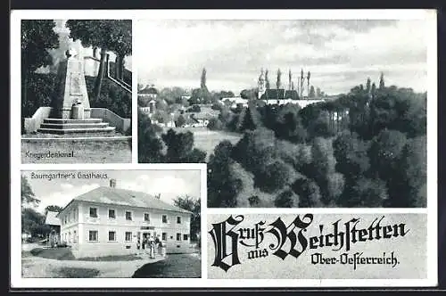 AK St. Marien, Weichstetten, Baumgartners Gasthaus, Kriegerdenkmal